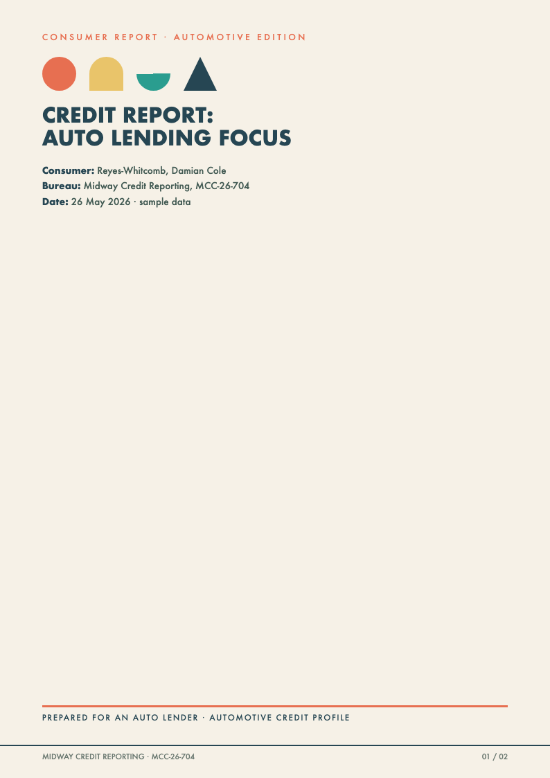 Mid century modern credit report